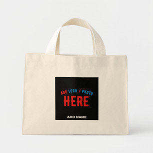 STYLISH MODERN CUSTOMIZABLE BLACK VERIFIED BRANDED MINI TOTE BAG