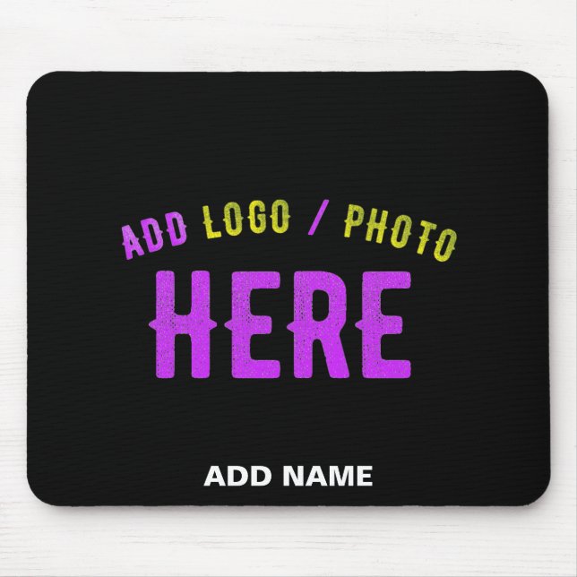STYLISH MODERN CUSTOMIZABLE BLACK VERIFIED BRANDED MOUSE PAD (Front)