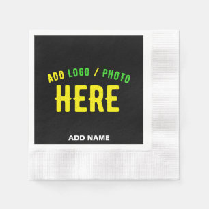 STYLISH MODERN CUSTOMIZABLE BLACK VERIFIED BRANDED NAPKINS