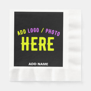 STYLISH MODERN CUSTOMIZABLE BLACK VERIFIED BRANDED NAPKINS