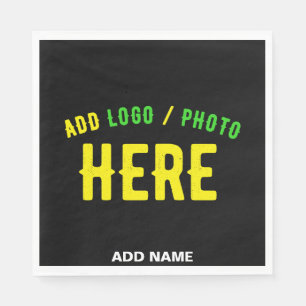STYLISH MODERN CUSTOMIZABLE BLACK VERIFIED BRANDED NAPKINS