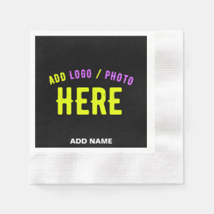 STYLISH MODERN CUSTOMIZABLE BLACK VERIFIED BRANDED NAPKINS