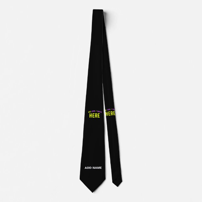 STYLISH MODERN CUSTOMIZABLE BLACK VERIFIED BRANDED NECK TIE (Front)