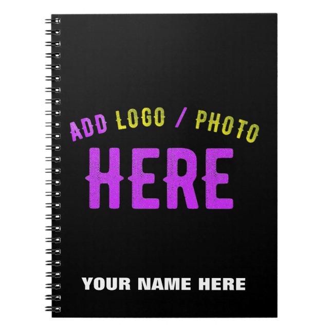 STYLISH MODERN CUSTOMIZABLE BLACK VERIFIED BRANDED NOTEBOOK (Front)