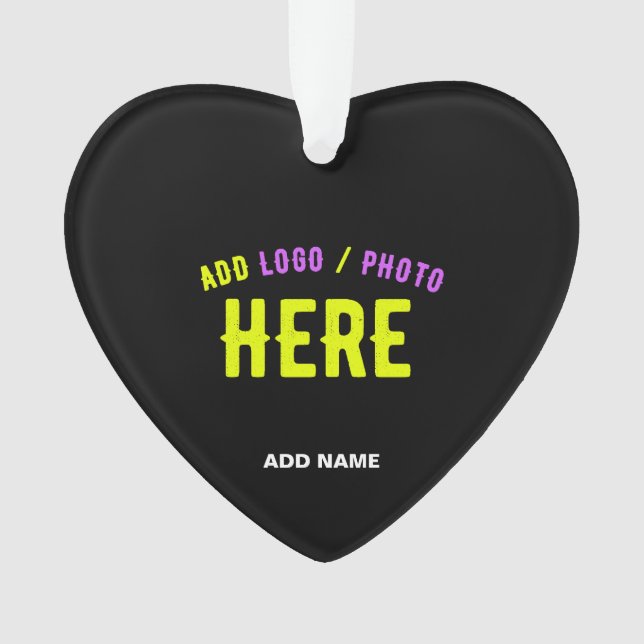 STYLISH MODERN CUSTOMIZABLE BLACK VERIFIED BRANDED ORNAMENT (Front)