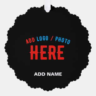 STYLISH MODERN CUSTOMIZABLE BLACK VERIFIED BRANDED ORNAMENT CARD