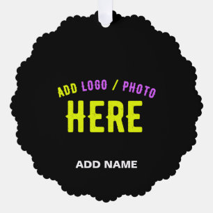 STYLISH MODERN CUSTOMIZABLE BLACK VERIFIED BRANDED ORNAMENT CARD