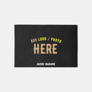 STYLISH MODERN CUSTOMIZABLE BLACK VERIFIED BRANDED OUTDOOR RUG
