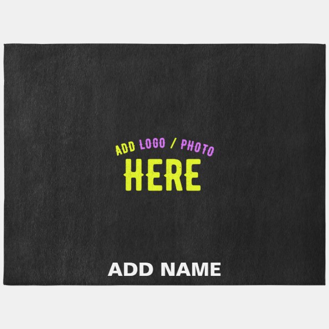 STYLISH MODERN CUSTOMIZABLE BLACK VERIFIED BRANDED OUTDOOR RUG (Front)