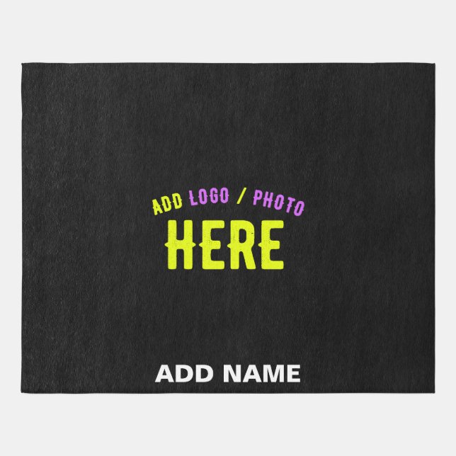 STYLISH MODERN CUSTOMIZABLE BLACK VERIFIED BRANDED OUTDOOR RUG (Front)