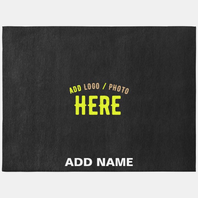STYLISH MODERN CUSTOMIZABLE BLACK VERIFIED BRANDED OUTDOOR RUG (Front)