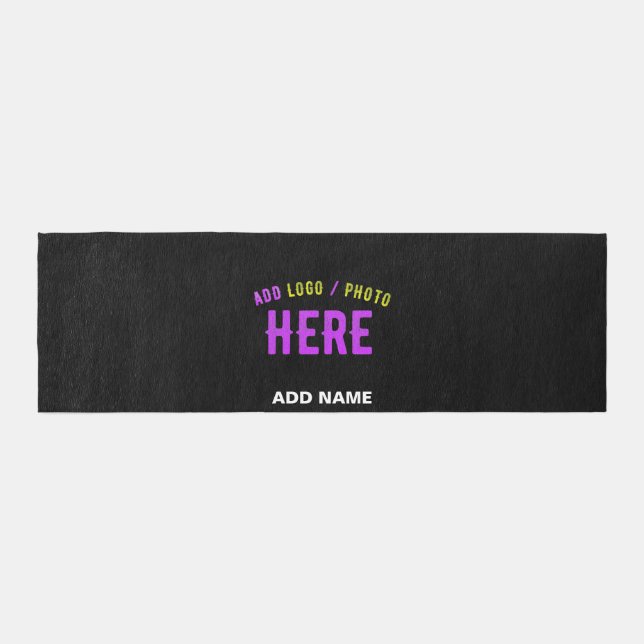 STYLISH MODERN CUSTOMIZABLE BLACK VERIFIED BRANDED OUTDOOR RUG (Front)