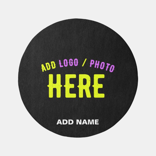 STYLISH MODERN CUSTOMIZABLE BLACK VERIFIED BRANDED OUTDOOR RUG (Front)