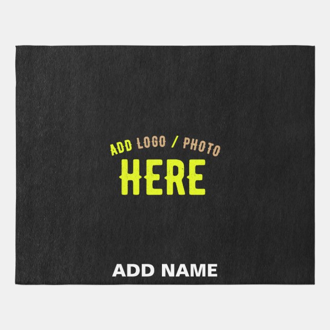 STYLISH MODERN CUSTOMIZABLE BLACK VERIFIED BRANDED OUTDOOR RUG (Front)