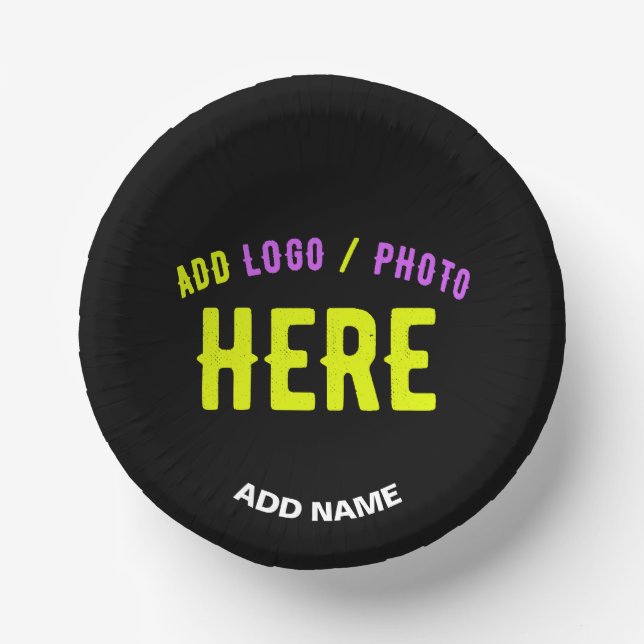 STYLISH MODERN CUSTOMIZABLE BLACK VERIFIED BRANDED PAPER BOWLS (Front)