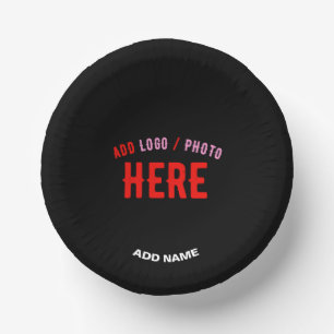 STYLISH MODERN CUSTOMIZABLE BLACK VERIFIED BRANDED PAPER BOWLS