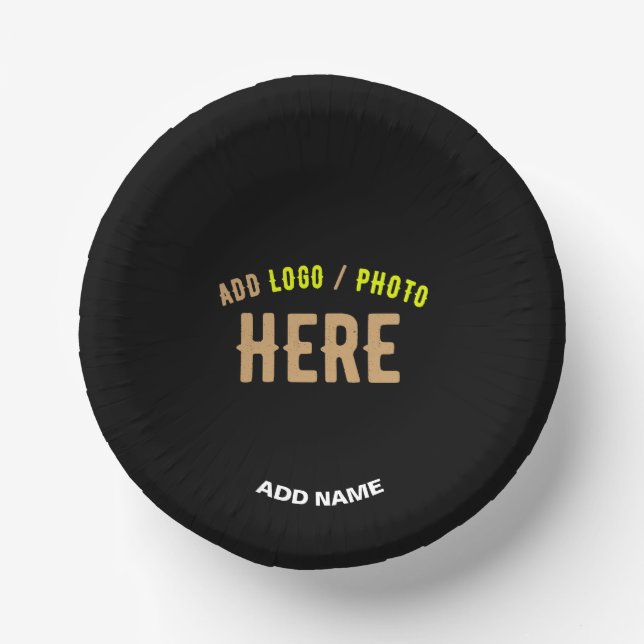 STYLISH MODERN CUSTOMIZABLE BLACK VERIFIED BRANDED PAPER BOWLS (Front)