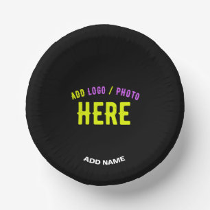 STYLISH MODERN CUSTOMIZABLE BLACK VERIFIED BRANDED PAPER BOWLS