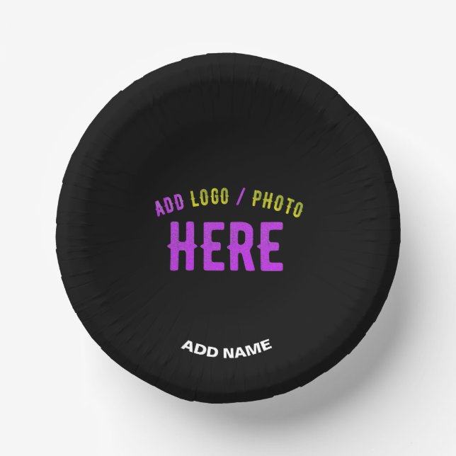 STYLISH MODERN CUSTOMIZABLE BLACK VERIFIED BRANDED PAPER BOWLS (Front)