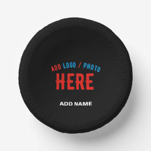 STYLISH MODERN CUSTOMIZABLE BLACK VERIFIED BRANDED PAPER BOWLS