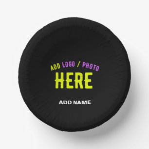 STYLISH MODERN CUSTOMIZABLE BLACK VERIFIED BRANDED PAPER BOWLS