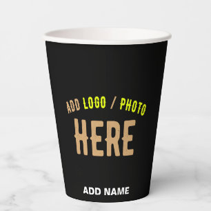 STYLISH MODERN CUSTOMIZABLE BLACK VERIFIED BRANDED PAPER CUPS