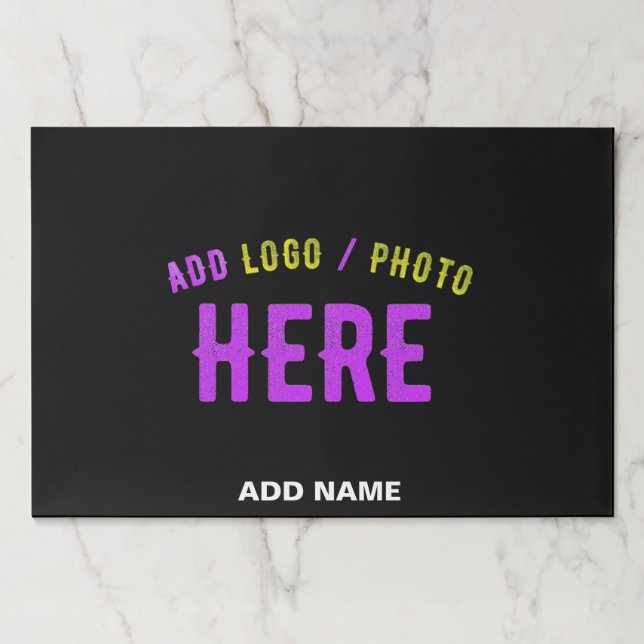 STYLISH MODERN CUSTOMIZABLE BLACK VERIFIED BRANDED PAPER PAD (Front)