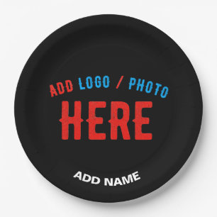 STYLISH MODERN CUSTOMIZABLE BLACK VERIFIED BRANDED PAPER PLATES