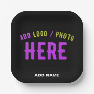 STYLISH MODERN CUSTOMIZABLE BLACK VERIFIED BRANDED PAPER PLATES