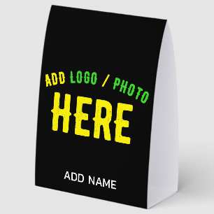 STYLISH MODERN CUSTOMIZABLE BLACK VERIFIED BRANDED PAPER TABLE TENT