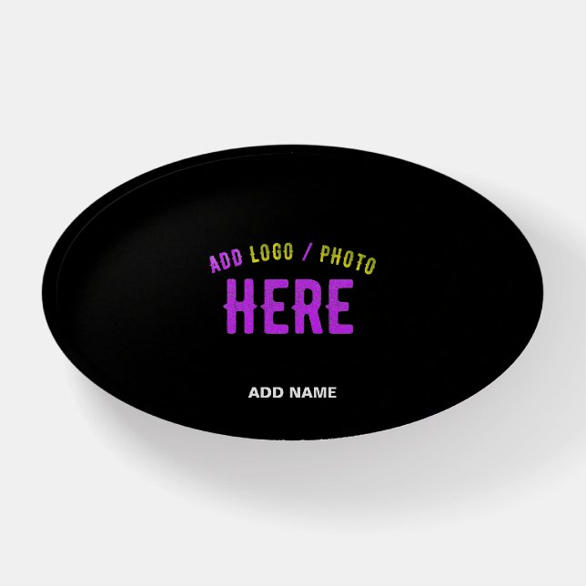 STYLISH MODERN CUSTOMIZABLE BLACK VERIFIED BRANDED PAPERWEIGHT (Front)
