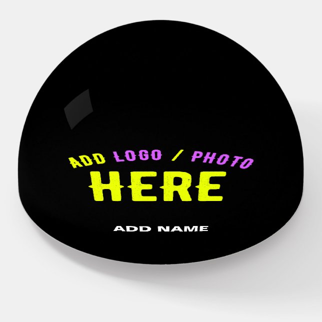 STYLISH MODERN CUSTOMIZABLE BLACK VERIFIED BRANDED PAPERWEIGHT (Angled)