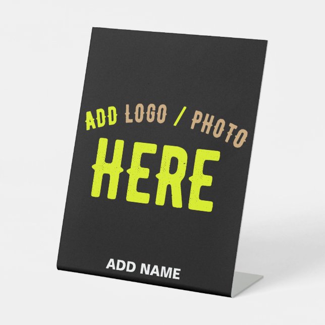 STYLISH MODERN CUSTOMIZABLE BLACK VERIFIED BRANDED PEDESTAL SIGN (Front)