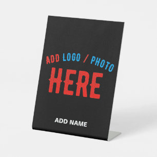 STYLISH MODERN CUSTOMIZABLE BLACK VERIFIED BRANDED PEDESTAL SIGN