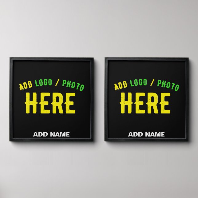 STYLISH MODERN CUSTOMIZABLE BLACK VERIFIED BRANDED PEEL AND STICK PHOTO TILE (Front Set)