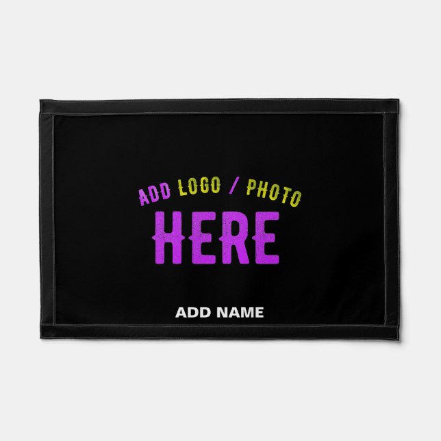 STYLISH MODERN CUSTOMIZABLE BLACK VERIFIED BRANDED PENNANT (Front)