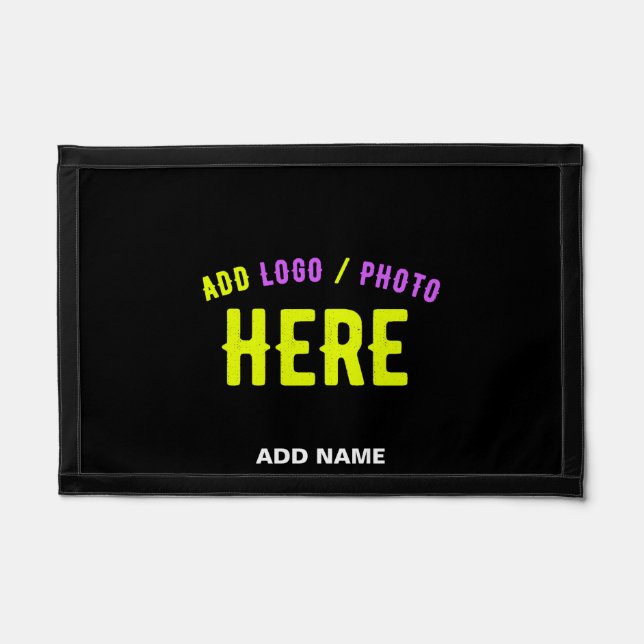 STYLISH MODERN CUSTOMIZABLE BLACK VERIFIED BRANDED PENNANT (Front)