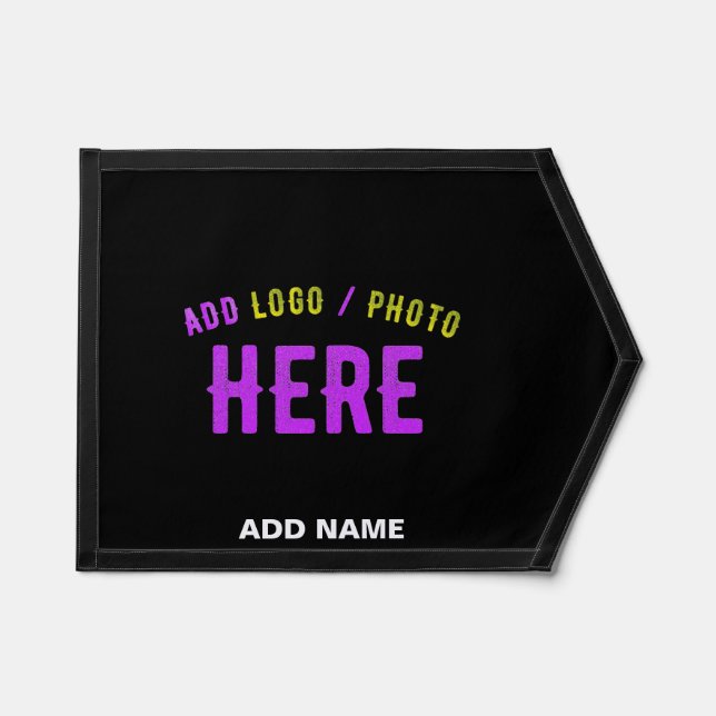 STYLISH MODERN CUSTOMIZABLE BLACK VERIFIED BRANDED PENNANT (Front)