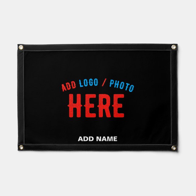 STYLISH MODERN CUSTOMIZABLE BLACK VERIFIED BRANDED PENNANT (Front)