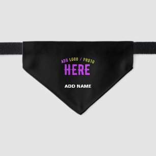 STYLISH MODERN CUSTOMIZABLE BLACK VERIFIED BRANDED PET BANDANA COLLAR
