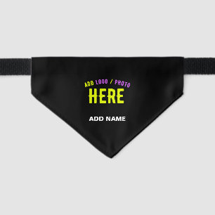 STYLISH MODERN CUSTOMIZABLE BLACK VERIFIED BRANDED PET BANDANA COLLAR