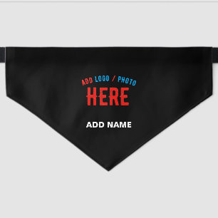 STYLISH MODERN CUSTOMIZABLE BLACK VERIFIED BRANDED PET BANDANA COLLAR