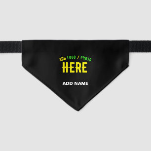 STYLISH MODERN CUSTOMIZABLE BLACK VERIFIED BRANDED PET BANDANA COLLAR