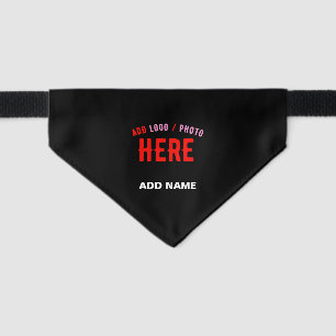 STYLISH MODERN CUSTOMIZABLE BLACK VERIFIED BRANDED PET BANDANA COLLAR