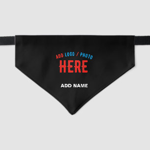 STYLISH MODERN CUSTOMIZABLE BLACK VERIFIED BRANDED PET BANDANA COLLAR