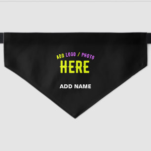 STYLISH MODERN CUSTOMIZABLE BLACK VERIFIED BRANDED PET BANDANA COLLAR