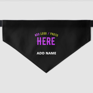 STYLISH MODERN CUSTOMIZABLE BLACK VERIFIED BRANDED PET BANDANA COLLAR