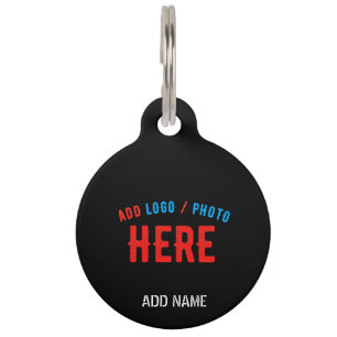 STYLISH MODERN CUSTOMIZABLE BLACK VERIFIED BRANDED PET ID TAG