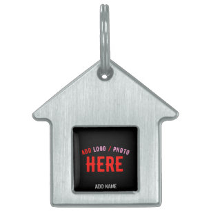 STYLISH MODERN CUSTOMIZABLE BLACK VERIFIED BRANDED PET ID TAG