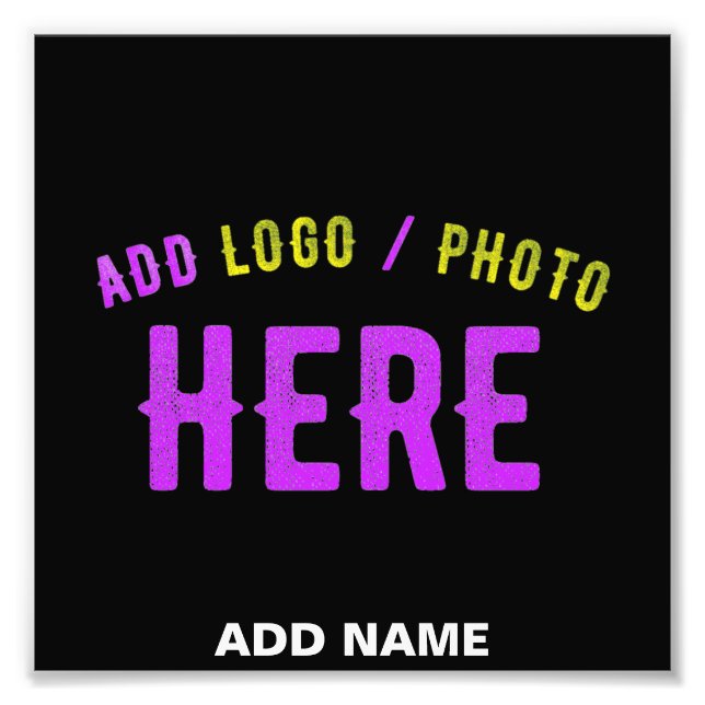STYLISH MODERN CUSTOMIZABLE BLACK VERIFIED BRANDED PHOTO PRINT (Front)